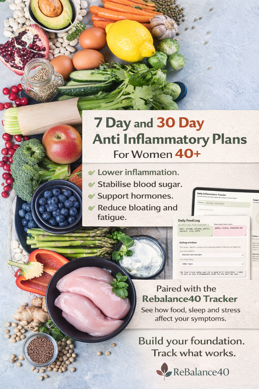 7 Day and 30 Day Anti Inflammatory Meal Plans for Women 40 Plus